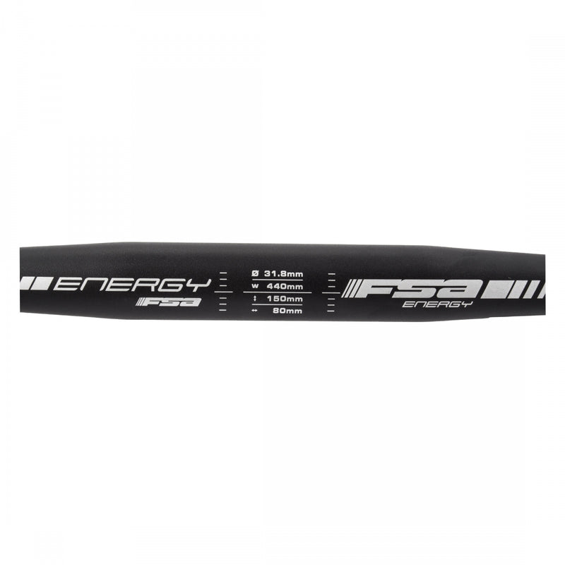 Load image into Gallery viewer, FSA Energy Traditional Drop Handlebar 31.8mmDrop 150mm 44cm Black Aluminum