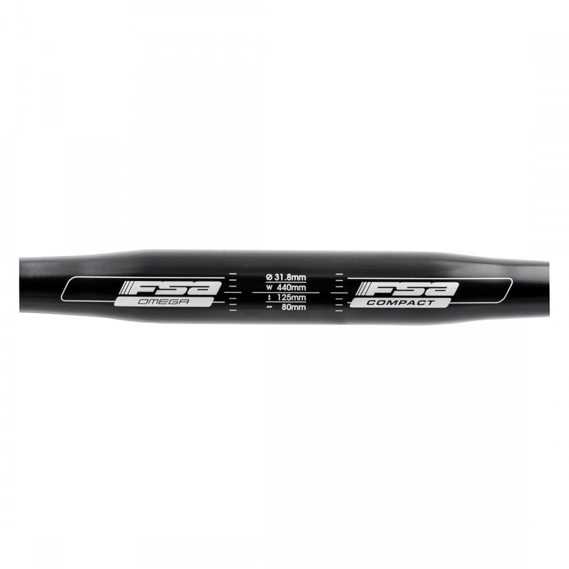 Load image into Gallery viewer, FSA Omega Compact Drop Handlebar Drop Bend Style Aluminum 31.8mm 44cm Black