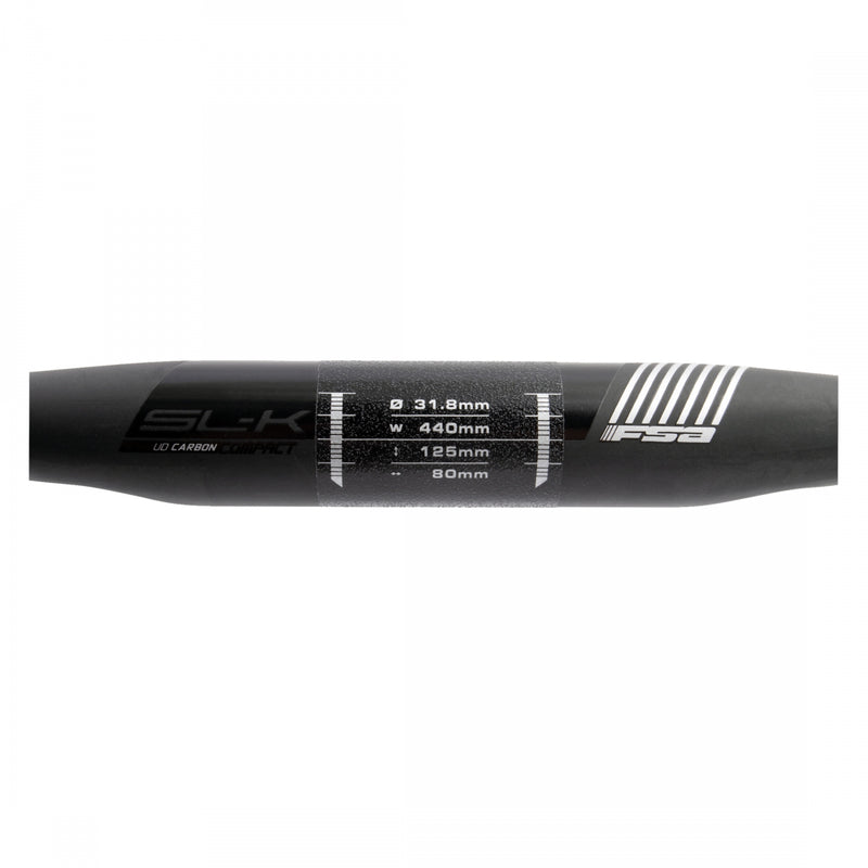 Load image into Gallery viewer, Full Speed Ahead SLK Compact Drop Handlebar 31.8mm 44cm Black Carbon Fiber