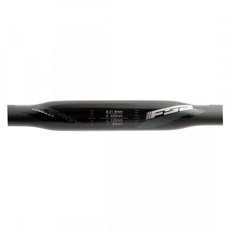 Load image into Gallery viewer, FSA Energy Compact SCR Handlebar 31.8 Clamp 42cm Drop 125mm Black Aluminum