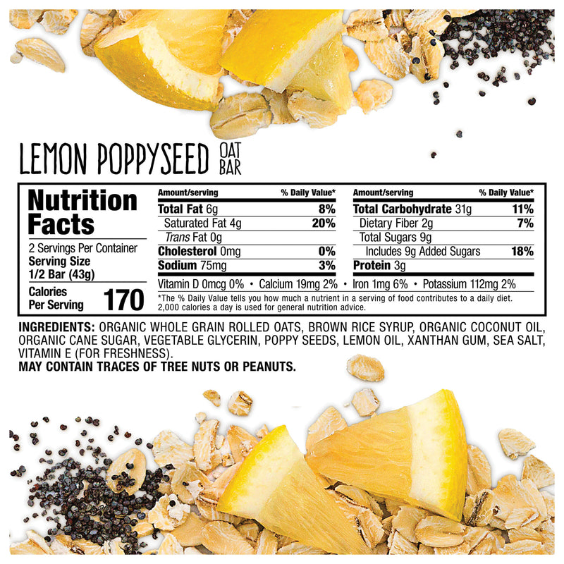 Load image into Gallery viewer, Bobo's Lemon Poppy Energy Bars - Delicious Oat Bars for a Boost of Energy! Pack of 12