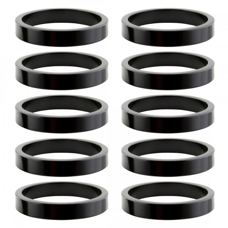 Load image into Gallery viewer, Pack of 2 Origin8 Alloy Headset Spacers 1` x 5mm Spacer Black