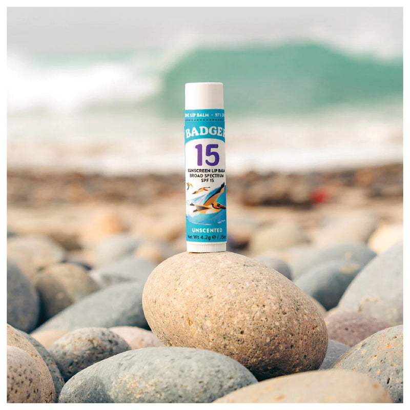 Load image into Gallery viewer, Badger Clear Zinc Lip Balm Stick SPF 15 - Natural Sun Protection for Your Lips