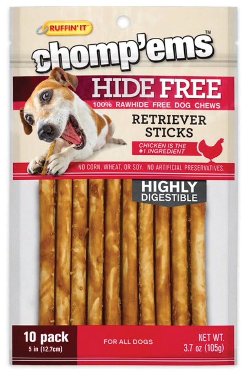 Load image into Gallery viewer, Ruffin' It Chomp'ems Chicken Sticks 10-Pack: Delicious and Healthy Dog Treats
