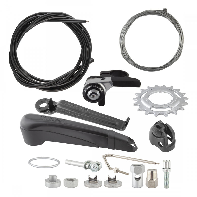 Load image into Gallery viewer, Sturmey Archer SXRK3 3sp Hub Kit Thumb Shifter 36H Sil 3s Int