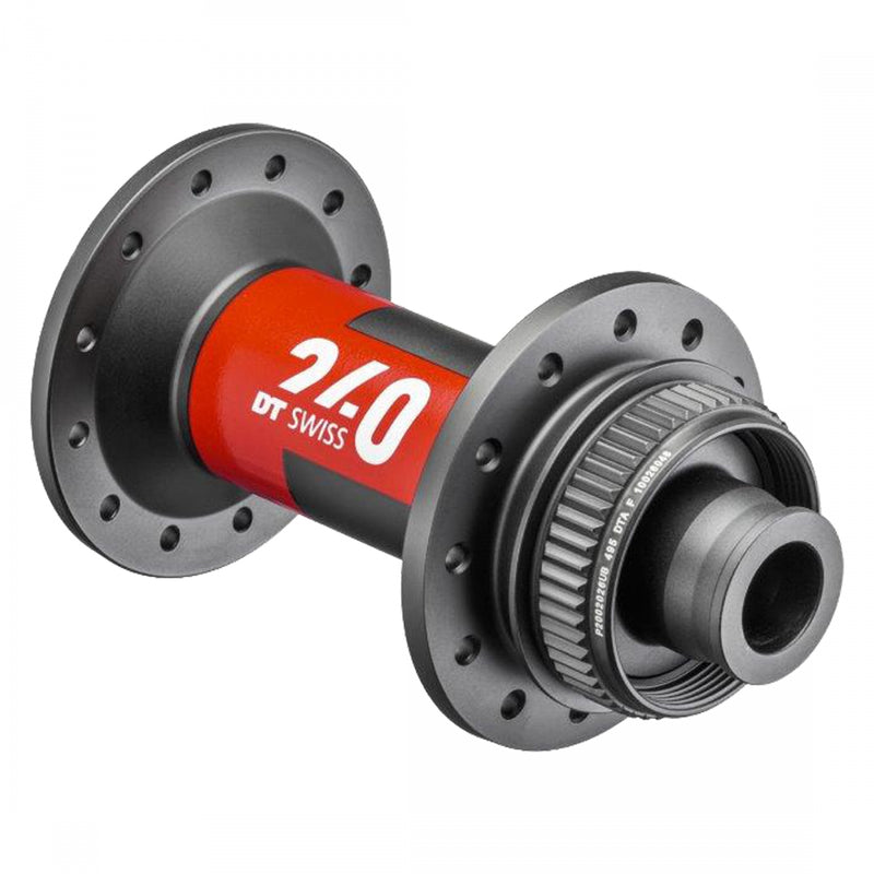Load image into Gallery viewer, DT Swiss 240 Front Hub - 12 x 100mm, Center-Lock, Black/Red, 28H