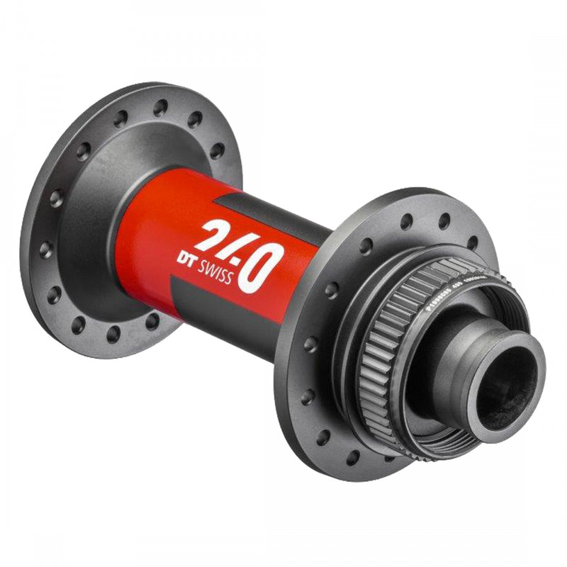 Load image into Gallery viewer, DT Swiss 240 Front Hub - 15 x 110mm, Center-Lock, Black/Red, 28H