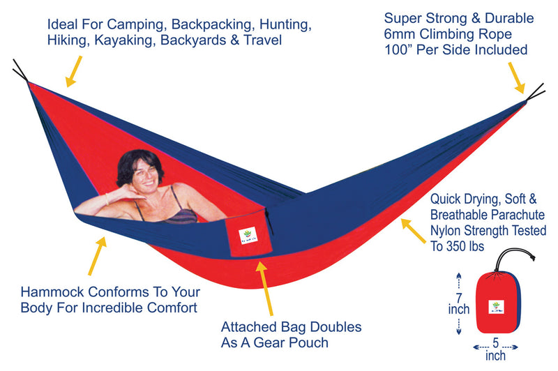 Load image into Gallery viewer, Relax in Style with Hammock Bliss Single Navy/Red Hammock