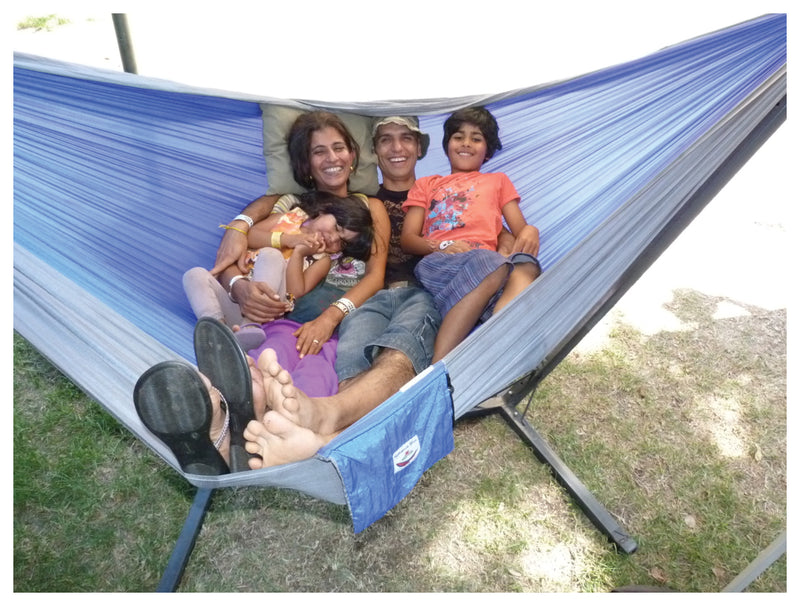 Load image into Gallery viewer, Hammock Bliss Hammock Bliss Single Hammock Bliss Triple Blue/silv Hammocks