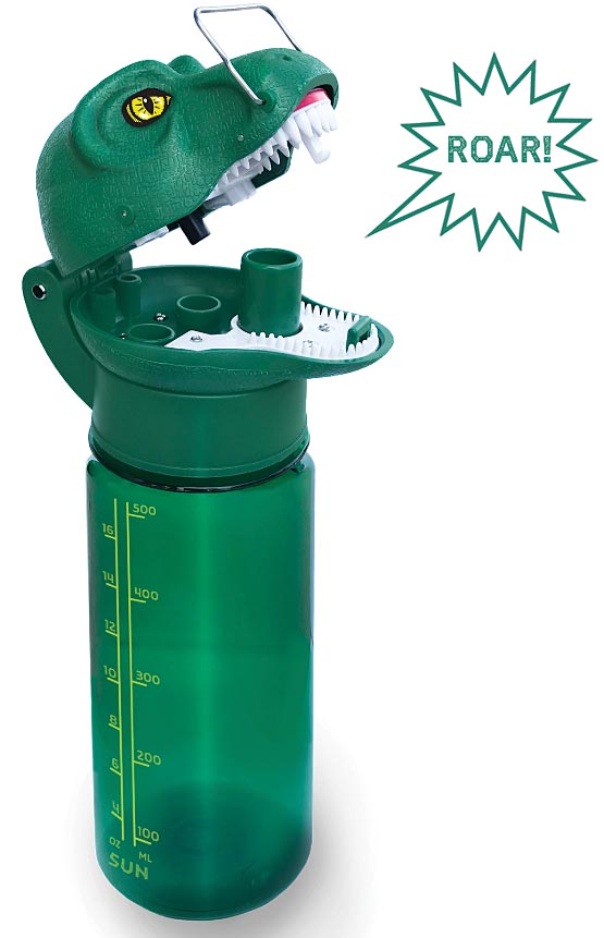 Load image into Gallery viewer, Roar into the Day with the Sun Roar T-Rex Water Bottle!