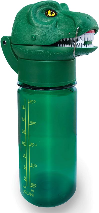 Load image into Gallery viewer, Roar into the Day with the Sun Roar T-Rex Water Bottle!