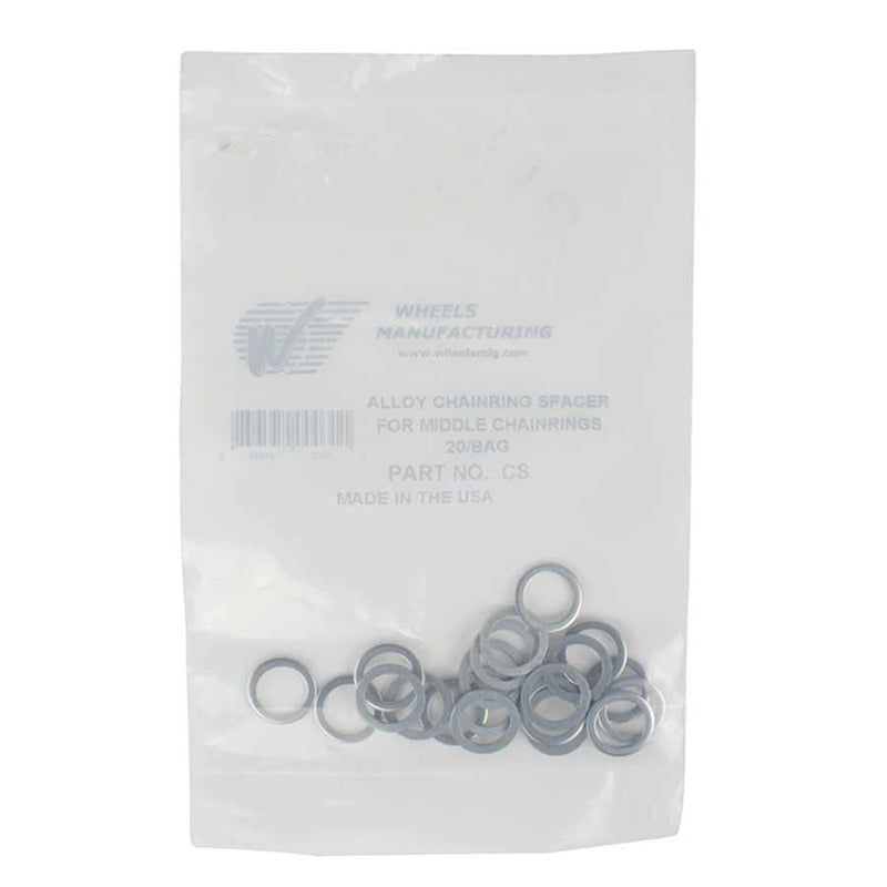 Load image into Gallery viewer, Wheels Manufacturing 0.6mm Aluminum Chainring Spacer Bag of 20 Adjusts Chainline