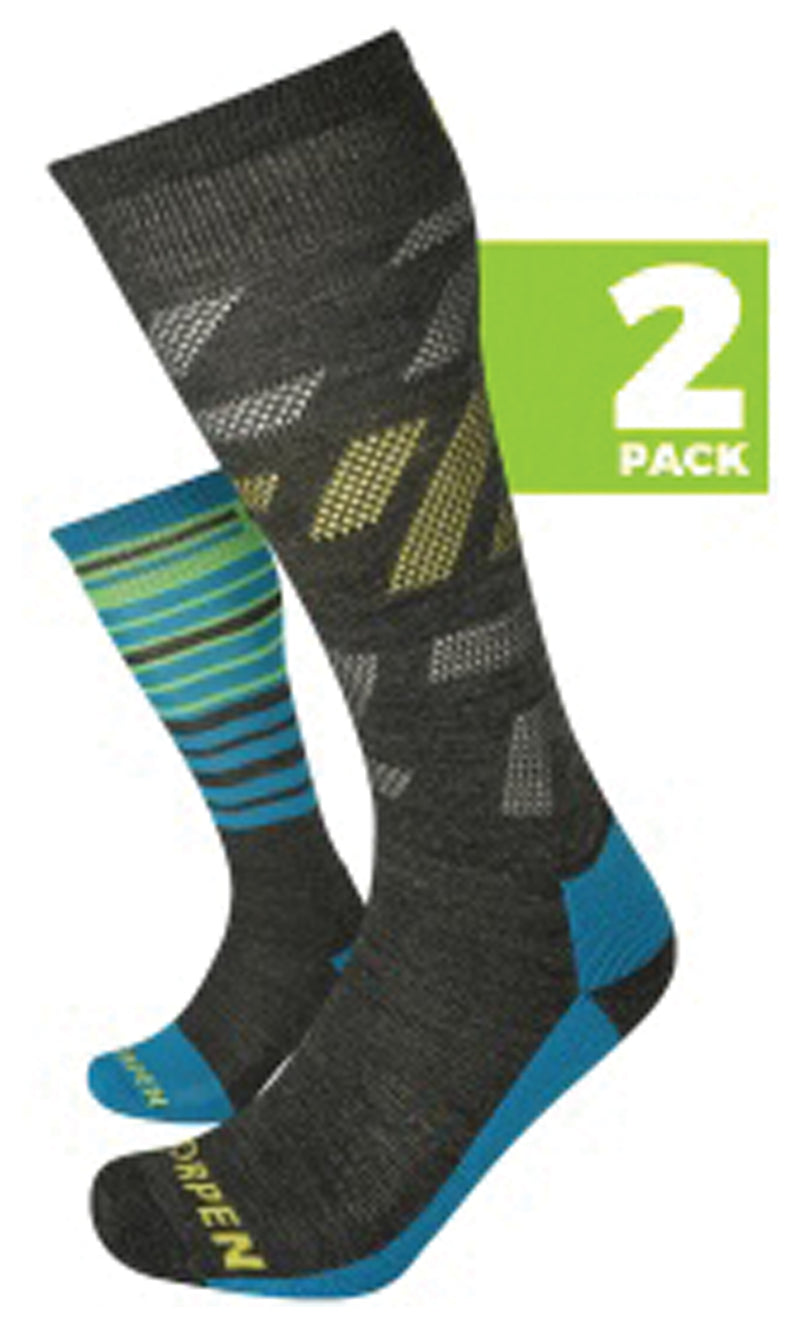 Load image into Gallery viewer, Lorpen T1 Ski Mid Eco Blue Men's XL 2-Pack: Stay Warm and Comfortable on the Slopes!