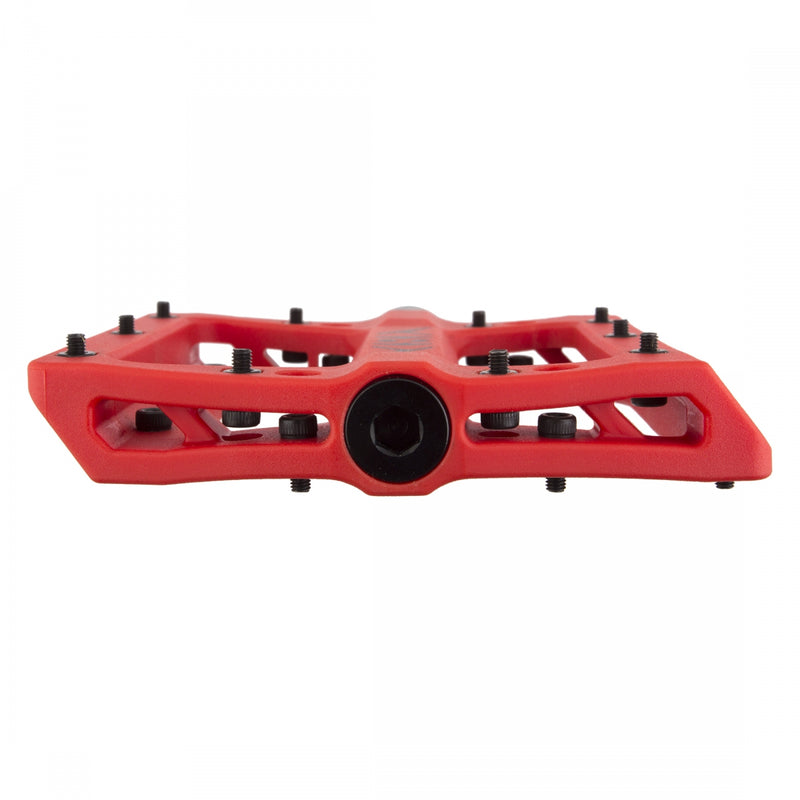 Load image into Gallery viewer, Origin8 Vex Platform Pedals 9/16" Concave Composite Body Replaceable Pins Red