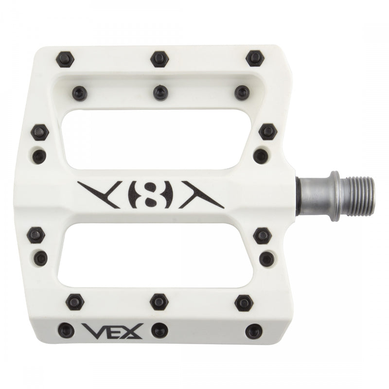 Load image into Gallery viewer, Origin8 Vex Platform Pedals 9/16" Concave Composite Body Replaceable Pins White