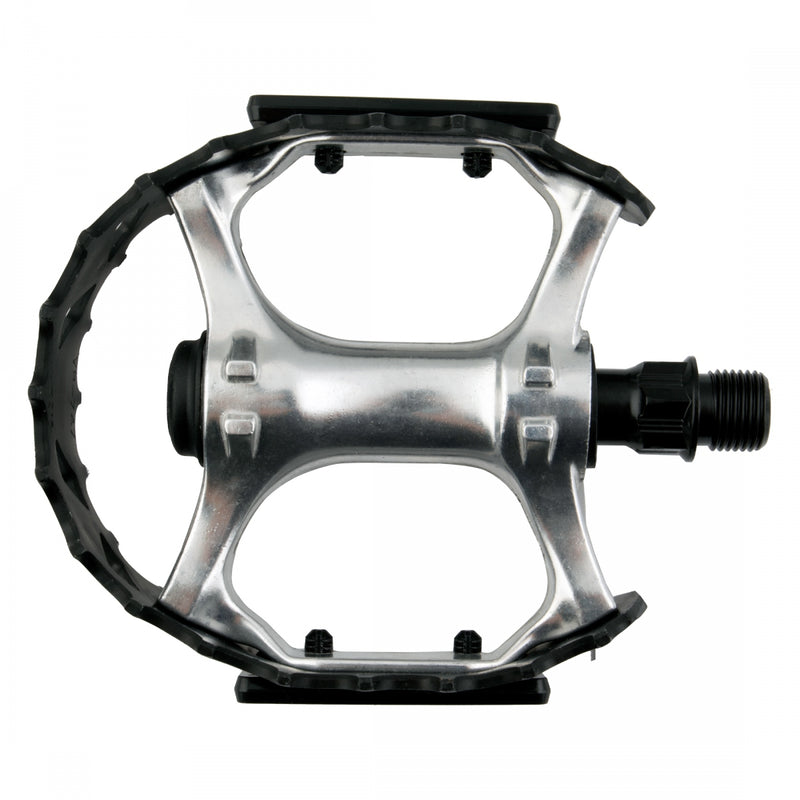 Load image into Gallery viewer, SE Bikes Bear Trap Alloy Pedals 9/16" Boron Steel Axle W/ Reflector Silver/Black