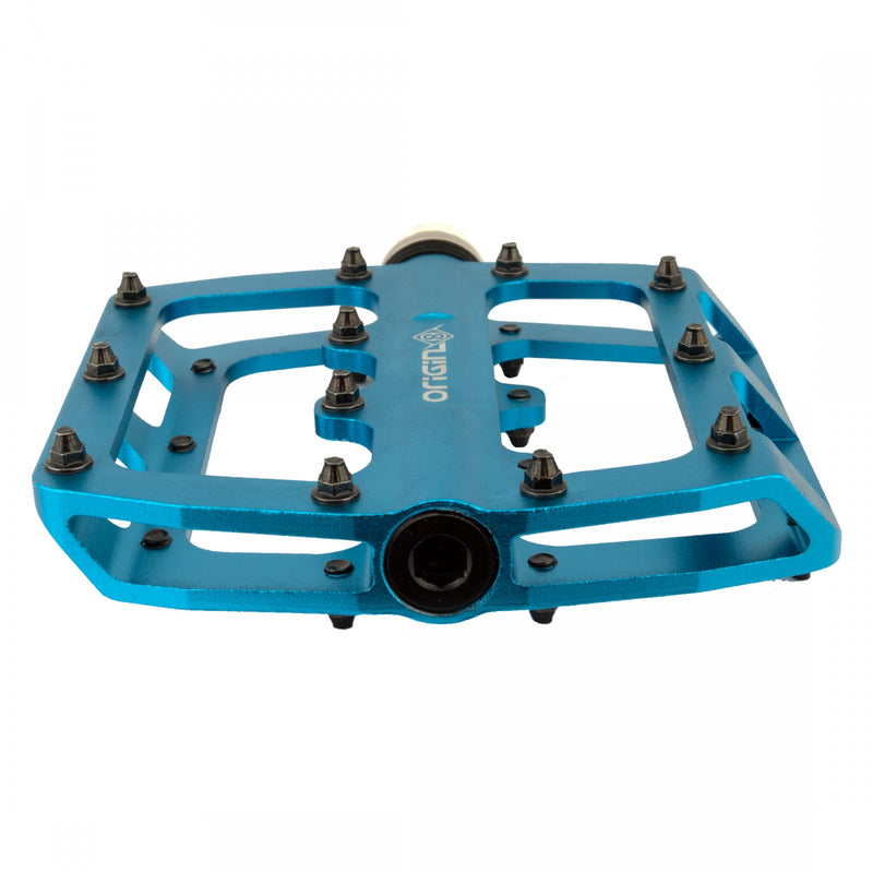 Load image into Gallery viewer, Origin8 Rascal Platform Pedals 9/16" Concave Aluminum Body Removable Pins Blue