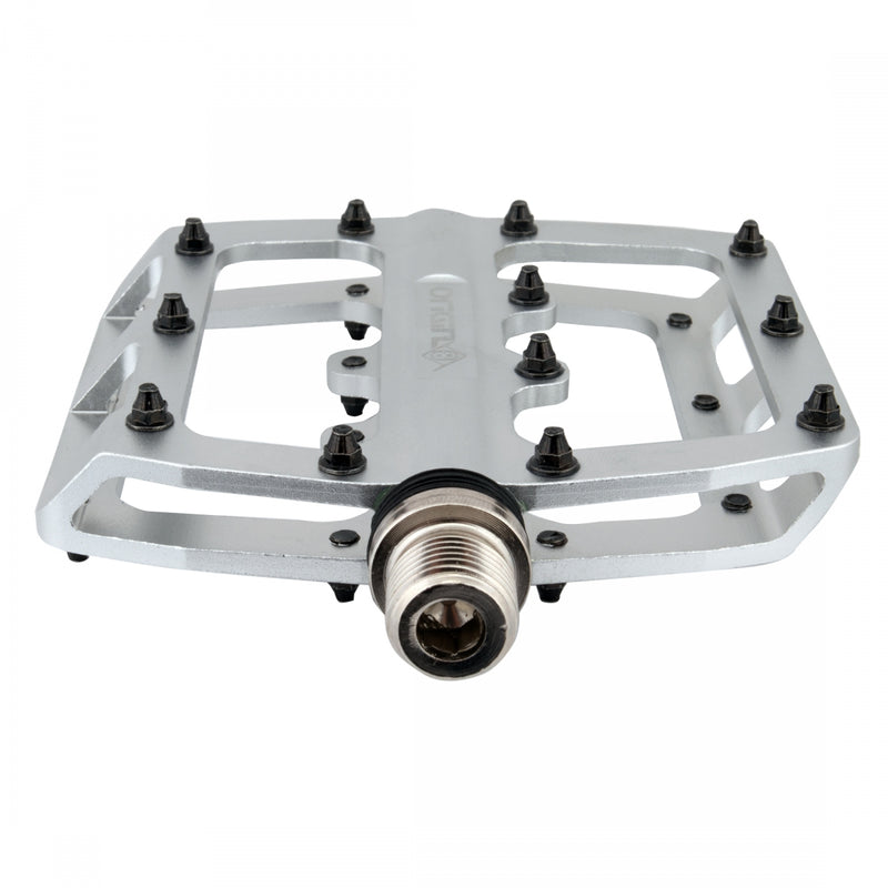 Load image into Gallery viewer, Origin8 Rascal Platform Pedals 9/16" Concave Aluminum Body Removable Pins Silver