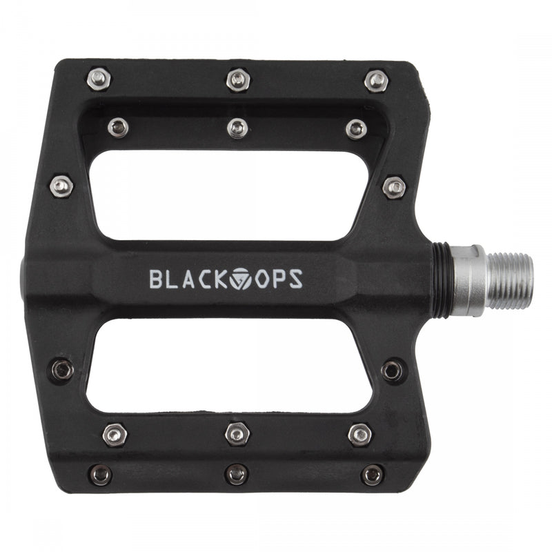 Load image into Gallery viewer, Black Ops Nylo-Pro II Pedals 9/16" Chromoly Axle Nylon Body Removable Pins Black