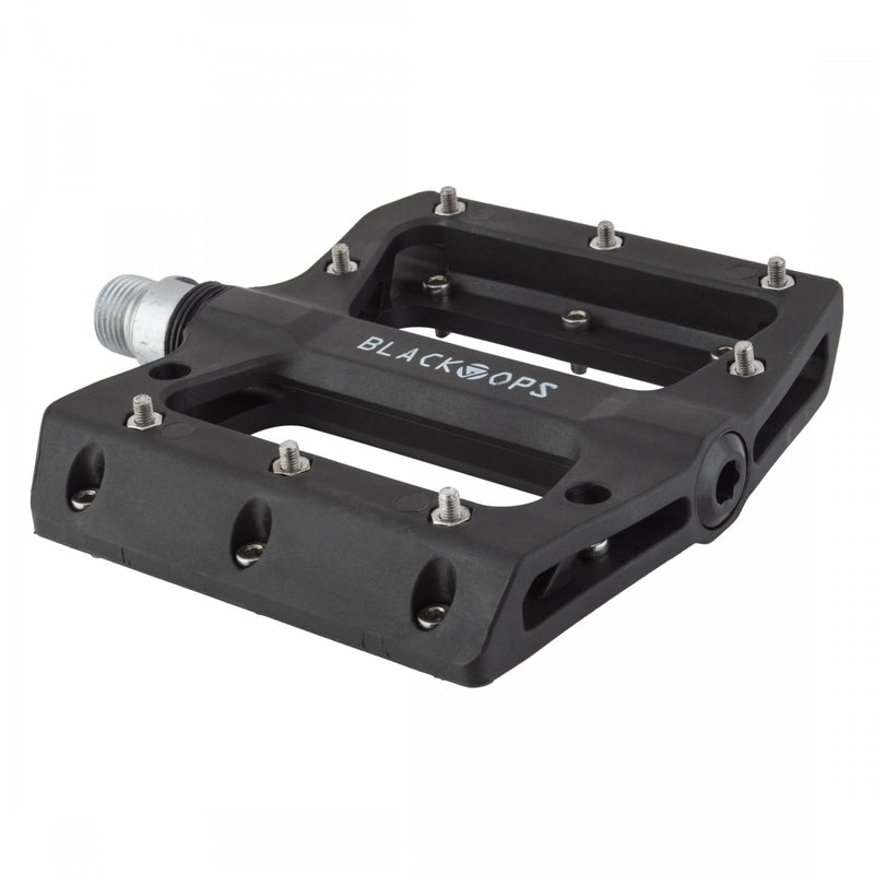 Load image into Gallery viewer, Black Ops Nylo-Pro II Pedals 9/16" Chromoly Axle Nylon Body Removable Pins Black