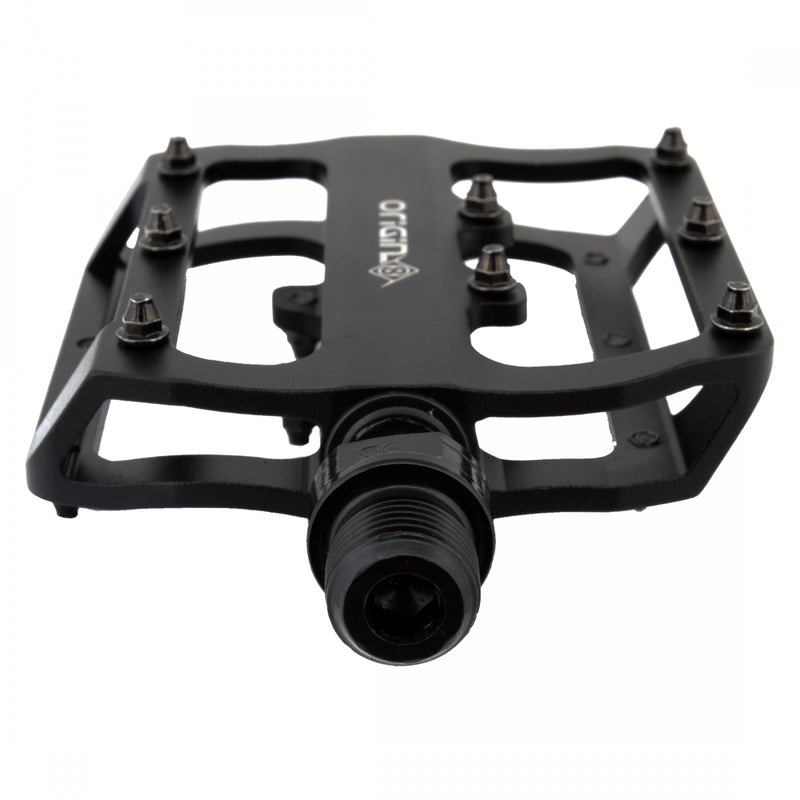 Load image into Gallery viewer, Origin8 Rascal XS Platform Pedals 9/16" Concave Alloy Body Removable Pins Black
