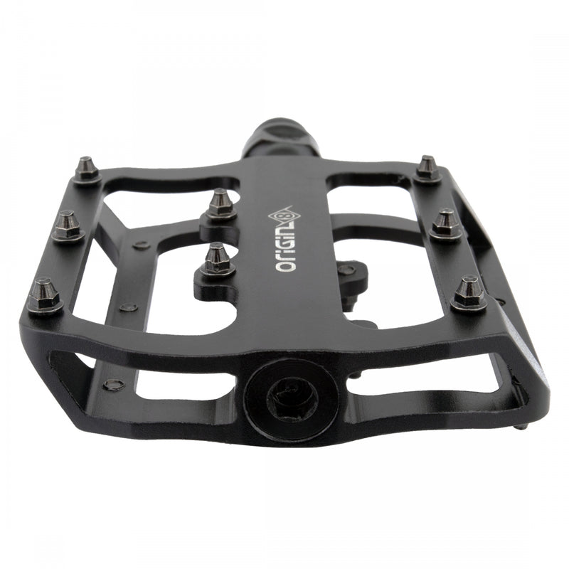 Load image into Gallery viewer, Origin8 Rascal XS Platform Pedals 9/16" Concave Alloy Body Removable Pins Black