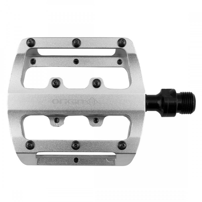 Load image into Gallery viewer, Origin8 Rascal XS Platform Pedals 9/16" Concave Alloy Body Removable Pins Silver