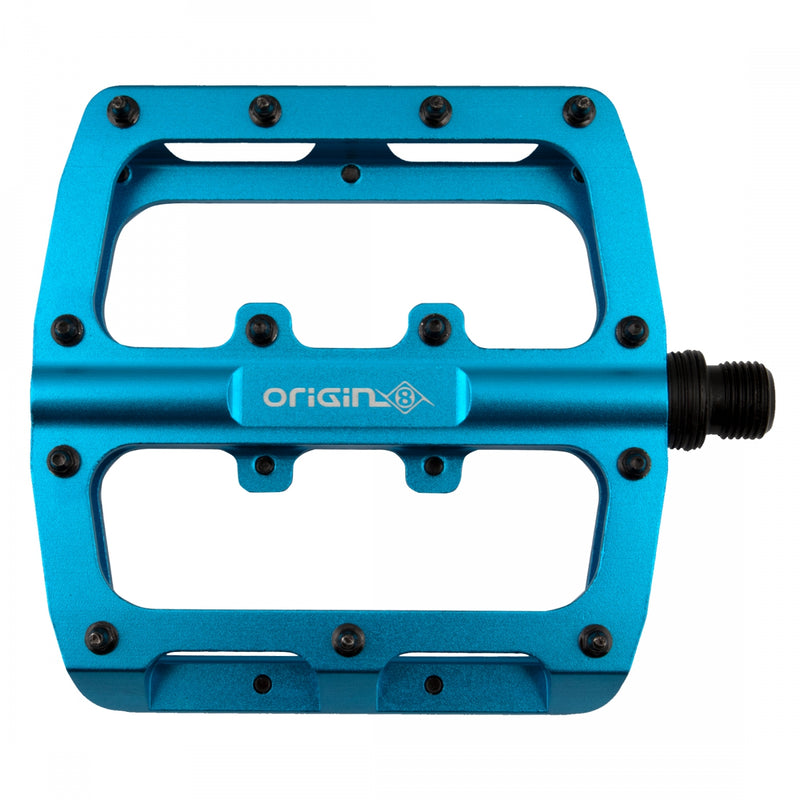 Load image into Gallery viewer, Origin8 Rascal XL Platform Pedals 9/16" Concave Alloy Body Removable Pins Blue