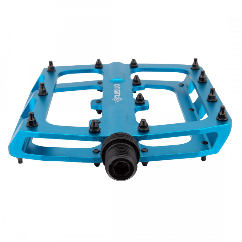 Load image into Gallery viewer, Origin8 Rascal XL Platform Pedals 9/16" Concave Alloy Body Removable Pins Blue