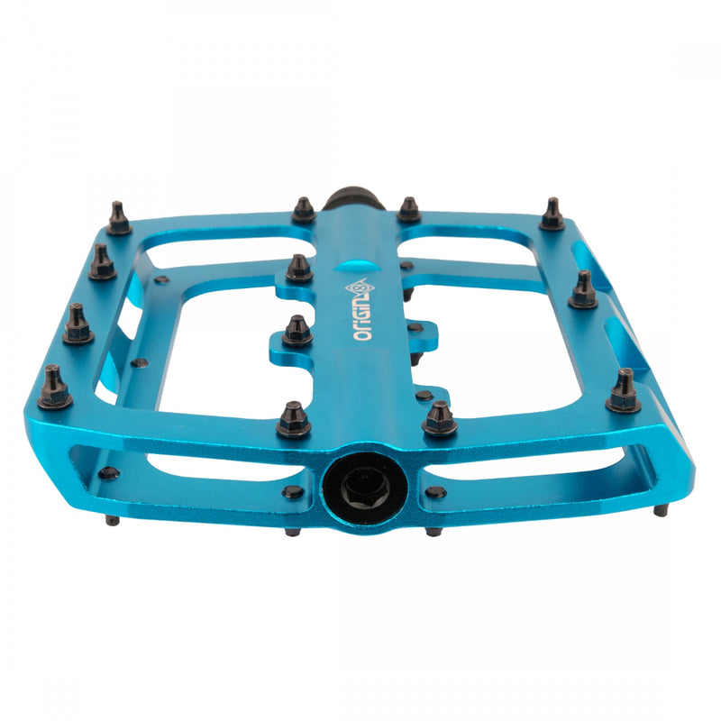 Load image into Gallery viewer, Origin8 Rascal XL Platform Pedals 9/16" Concave Alloy Body Removable Pins Blue