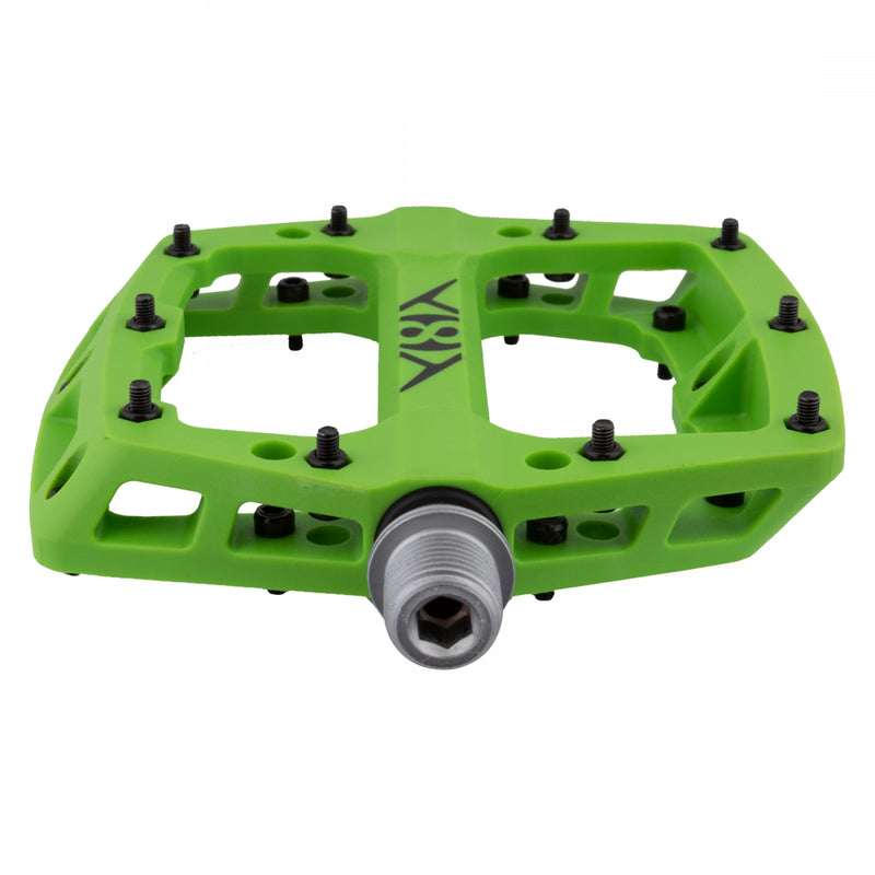 Load image into Gallery viewer, Origin8 Retox Platform Pedals 9/16" Concave Composite Body Removable Pins Green