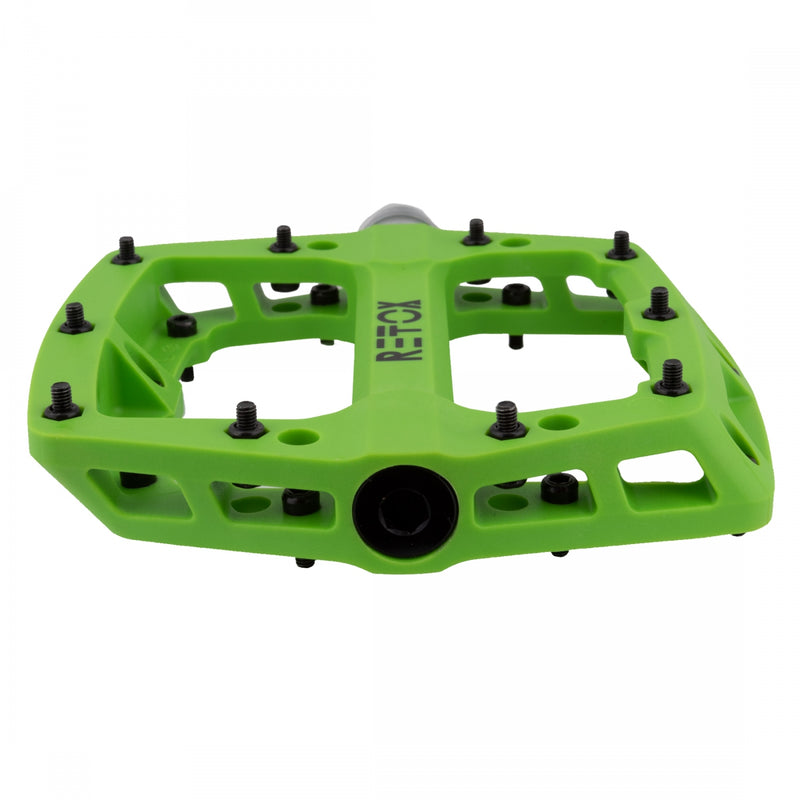 Load image into Gallery viewer, Origin8 Retox Platform Pedals 9/16" Concave Composite Body Removable Pins Green