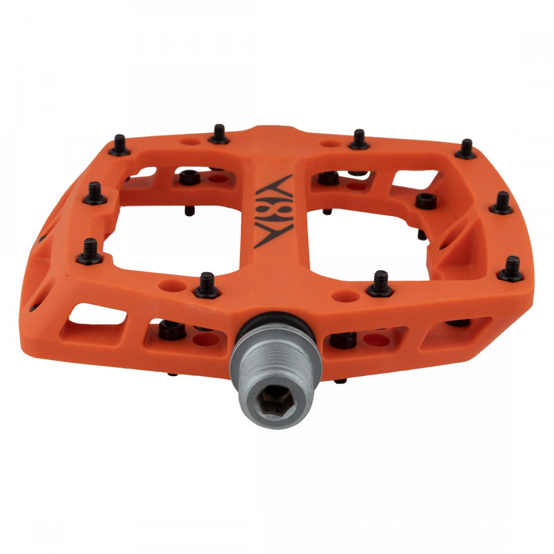 Load image into Gallery viewer, Origin8 Retox Platform Pedals 9/16" Concave Composite Body Removable Pins Orange