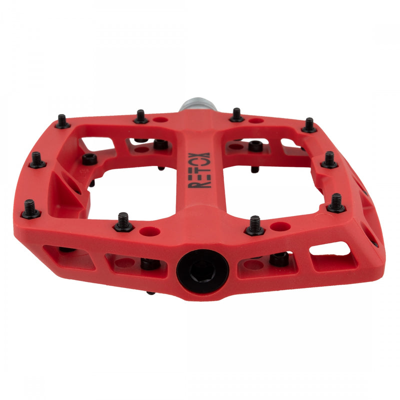 Load image into Gallery viewer, Origin8 Retox Platform Pedals 9/16" Concave Composite Body Removable Pins Red