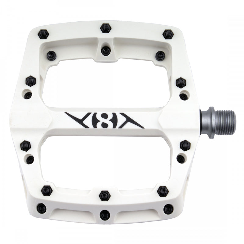 Load image into Gallery viewer, Origin8 Retox Platform Pedals 9/16" Concave Composite Body Removable Pins White