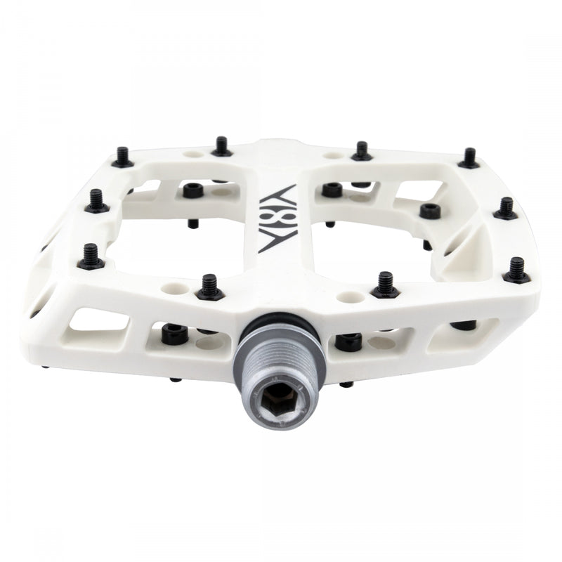 Load image into Gallery viewer, Origin8 Retox Platform Pedals 9/16" Concave Composite Body Removable Pins White
