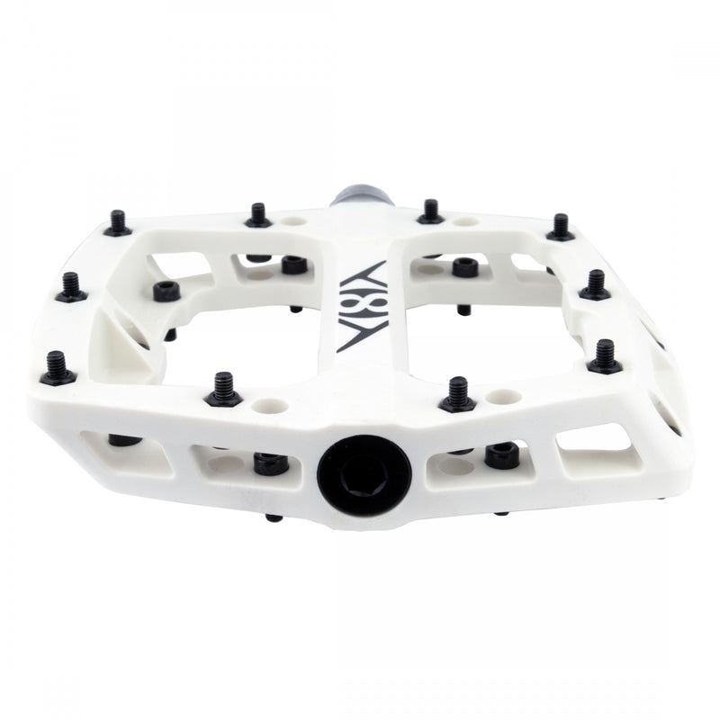 Load image into Gallery viewer, Origin8 Retox Platform Pedals 9/16" Concave Composite Body Removable Pins White