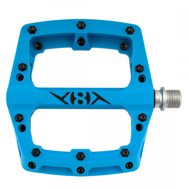 Load image into Gallery viewer, Origin8 Retox Platform Pedals 9/16" Concave Composite Body Removable Pins Blue