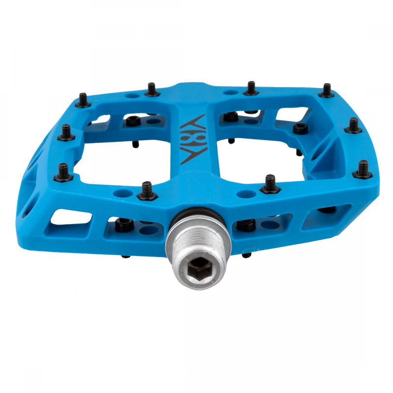 Load image into Gallery viewer, Origin8 Retox Platform Pedals 9/16" Concave Composite Body Removable Pins Blue