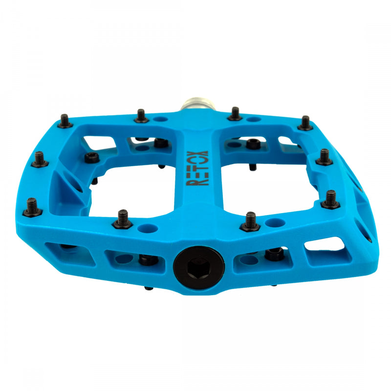 Load image into Gallery viewer, Origin8 Retox Platform Pedals 9/16" Concave Composite Body Removable Pins Blue