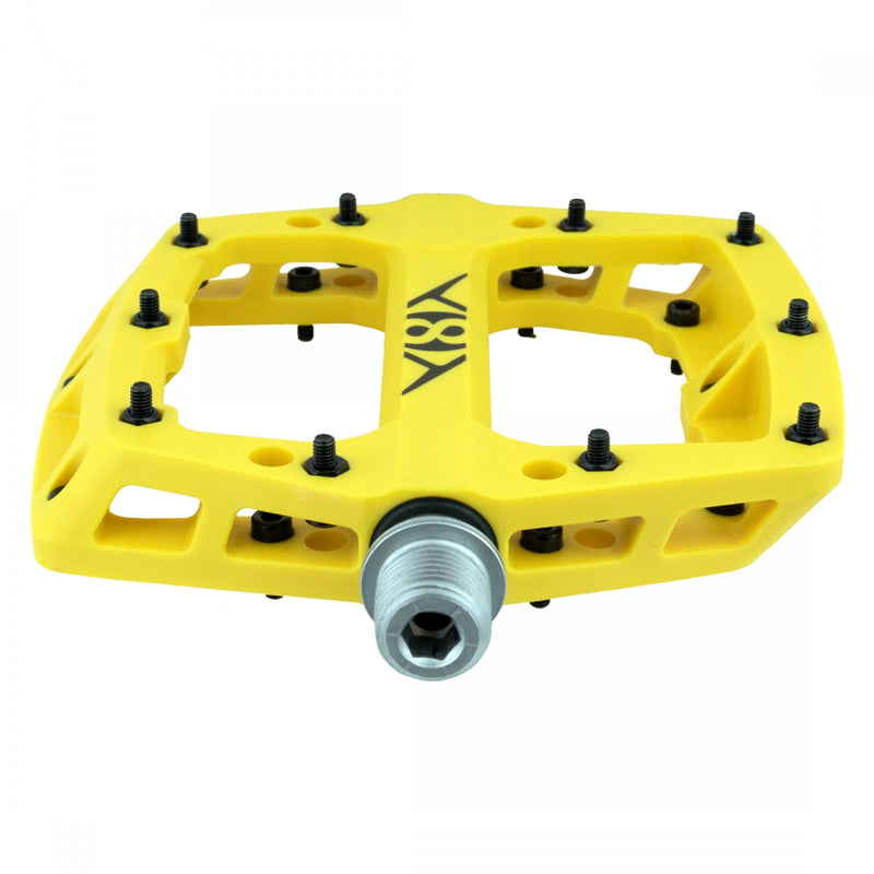 Load image into Gallery viewer, Origin8 Retox Platform Pedals 9/16" Concave Composite Body Removable Pins Yellow