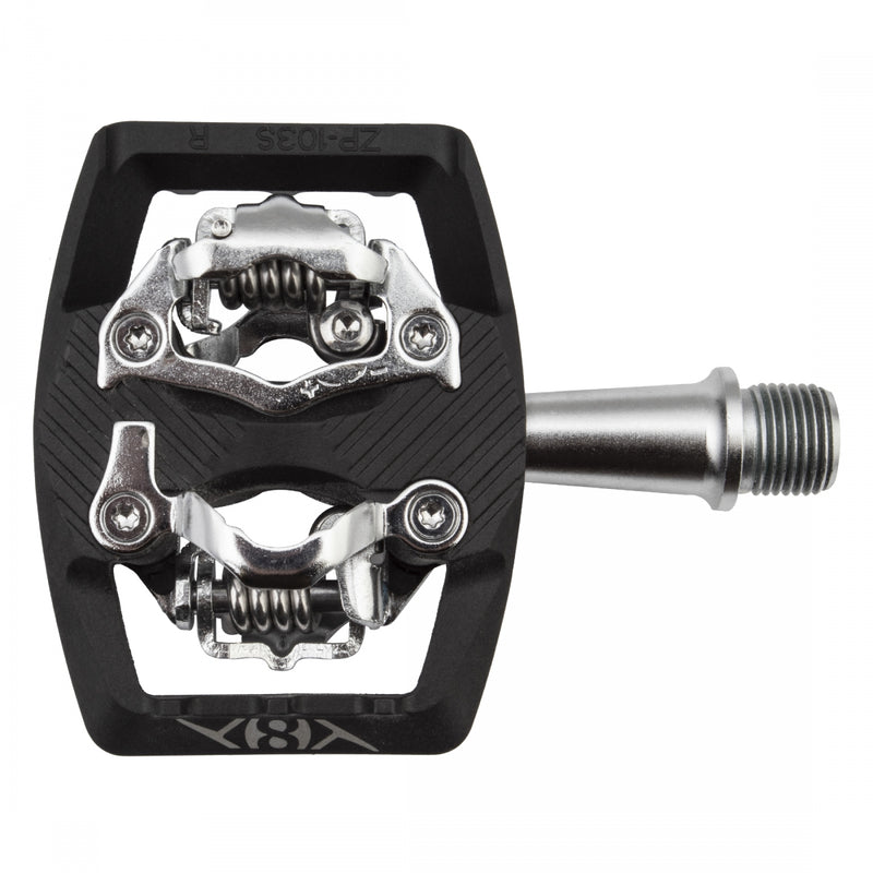 Load image into Gallery viewer, Origin8 Everland Race Double Clipless SPD 9/16" Carbon Fiber/Nylon Body Blk/Sil