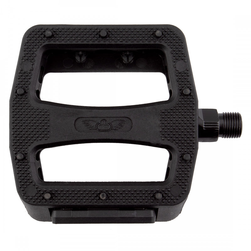 Load image into Gallery viewer, SE Bikes 12 O-Clock Platform Pedals 9/16" Chomoly Axle Nylon Molded Pins Black