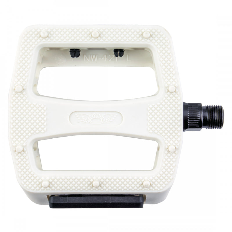 Load image into Gallery viewer, SE Bikes 12 O-Clock Platform Pedals 9/16" Chomoly Axle Nylon Molded Pins White