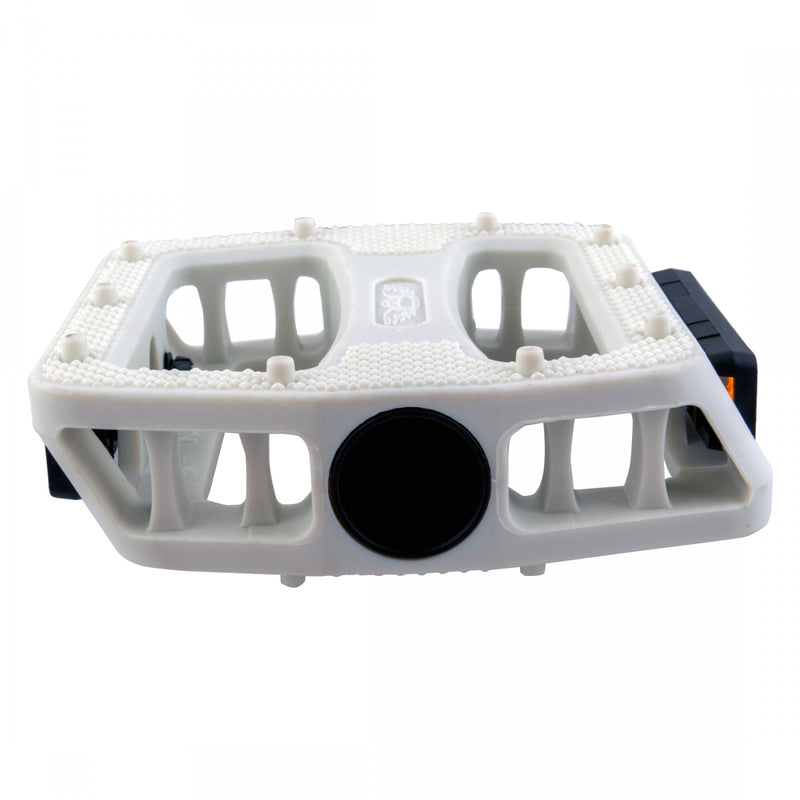 Load image into Gallery viewer, SE Bikes 12 O-Clock Platform Pedals 9/16" Chomoly Axle Nylon Molded Pins White