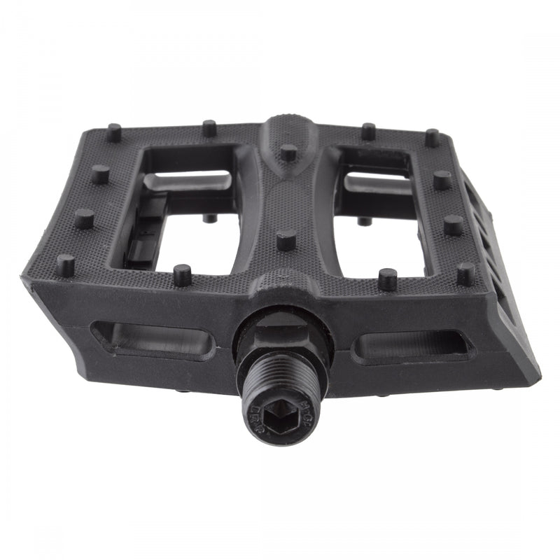 Load image into Gallery viewer, Black Ops Traction Platform Pedals 9/16" Chromoly Axle Nylon Molded Pins Black