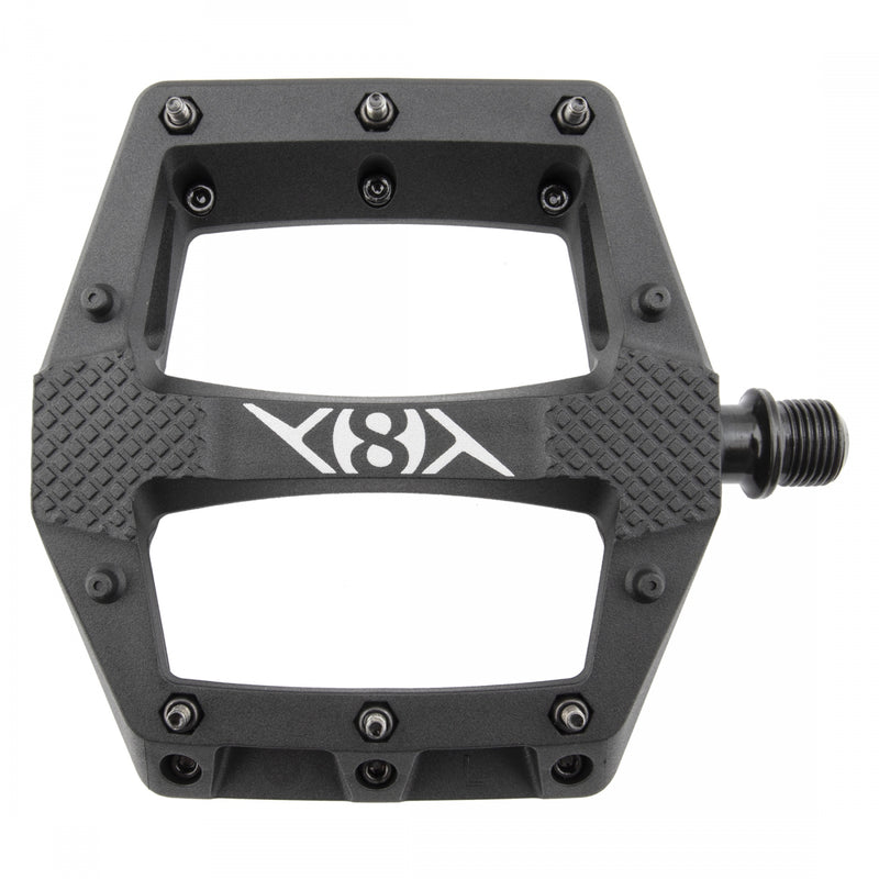 Load image into Gallery viewer, Origin8 Strapd Platform Pedal 9/16" Chromoly Axle Concave Composite Body Black
