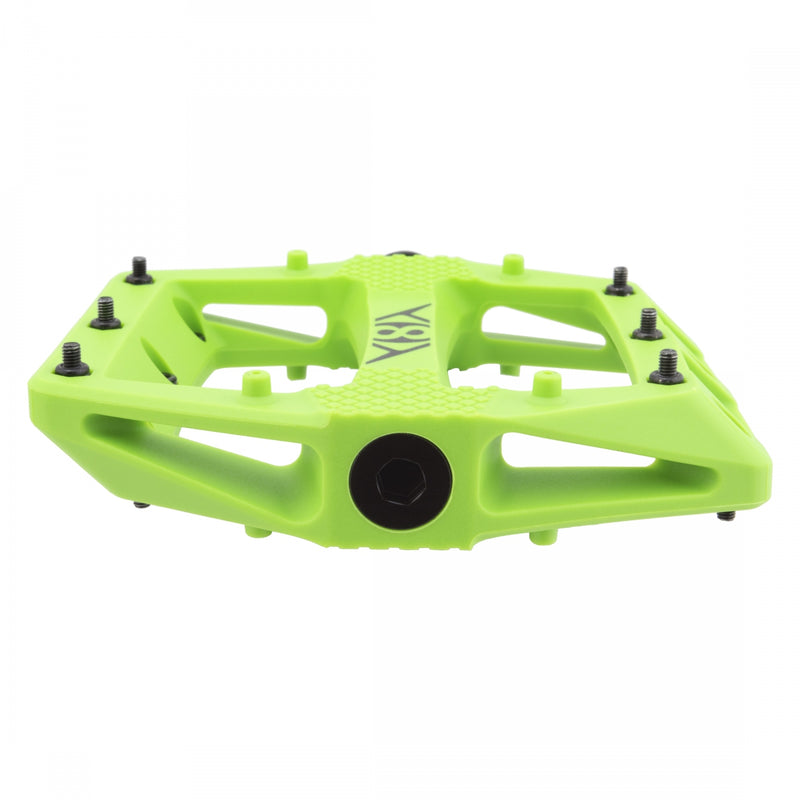 Load image into Gallery viewer, Origin8 Strapd Platform Pedal 9/16" Chromoly Axle Concave Composite Body Green