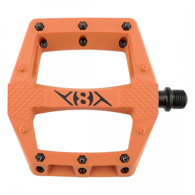 Load image into Gallery viewer, Origin8 Strapd Platform Pedal 9/16" Chromoly Axle Concave Composite Body Orange