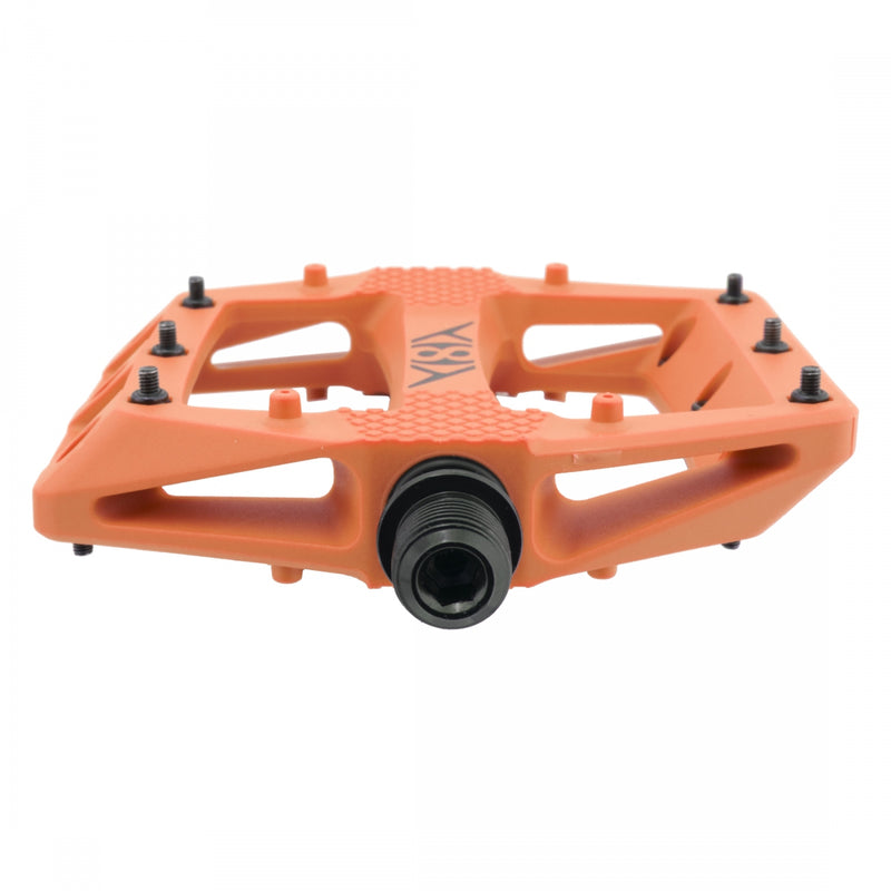 Load image into Gallery viewer, Origin8 Strapd Platform Pedal 9/16" Chromoly Axle Concave Composite Body Orange